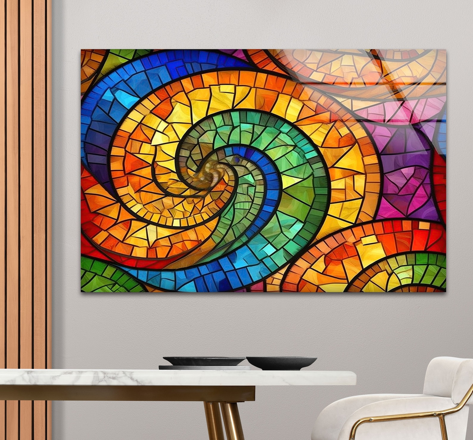 Handmade Stained Tempered Glass Wall Art: Modern Mosaic Decor - Etsy