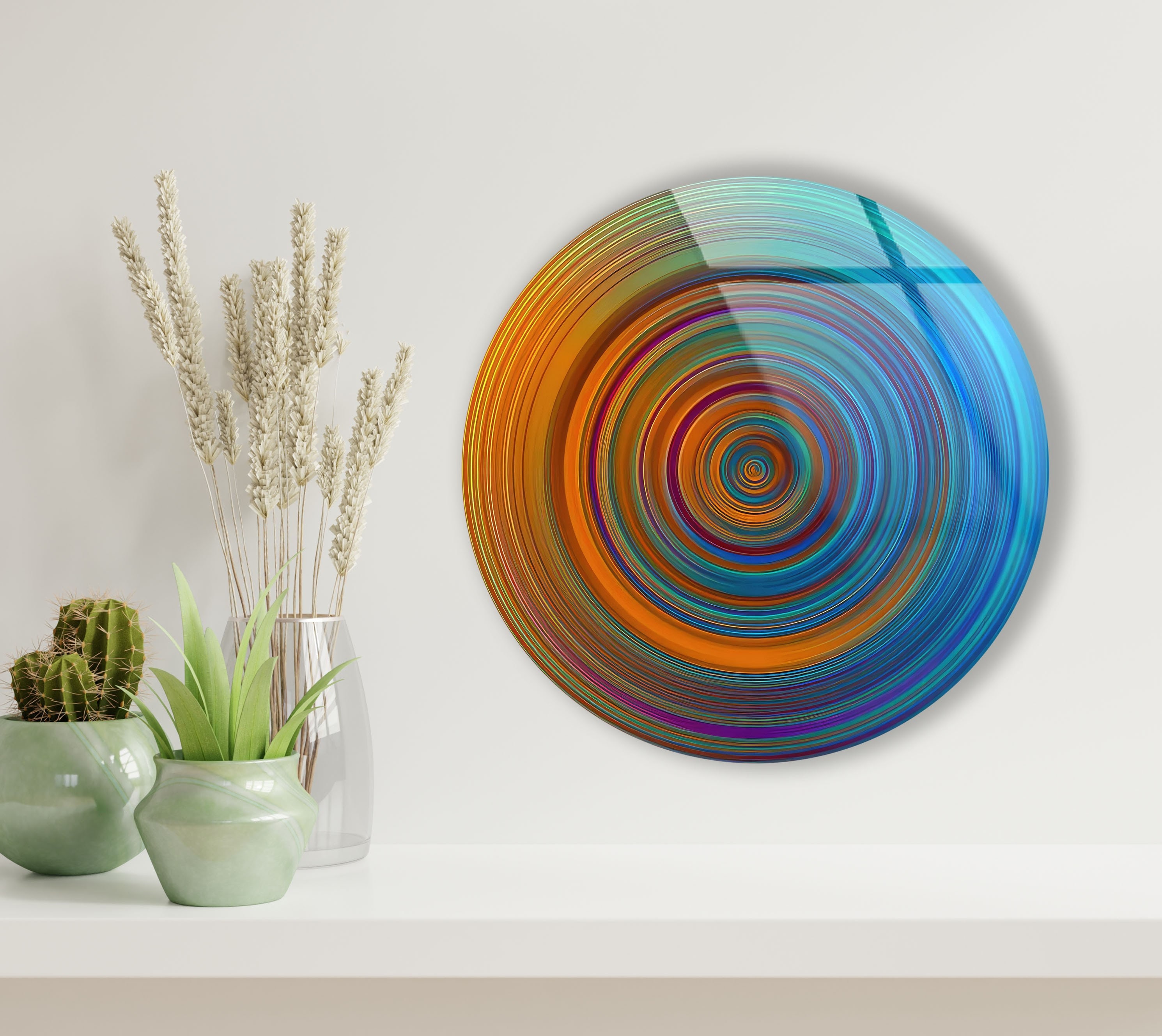 Tempered Glass Wall Art-round Wall Art Gift-circle Wall Art-tempered ...