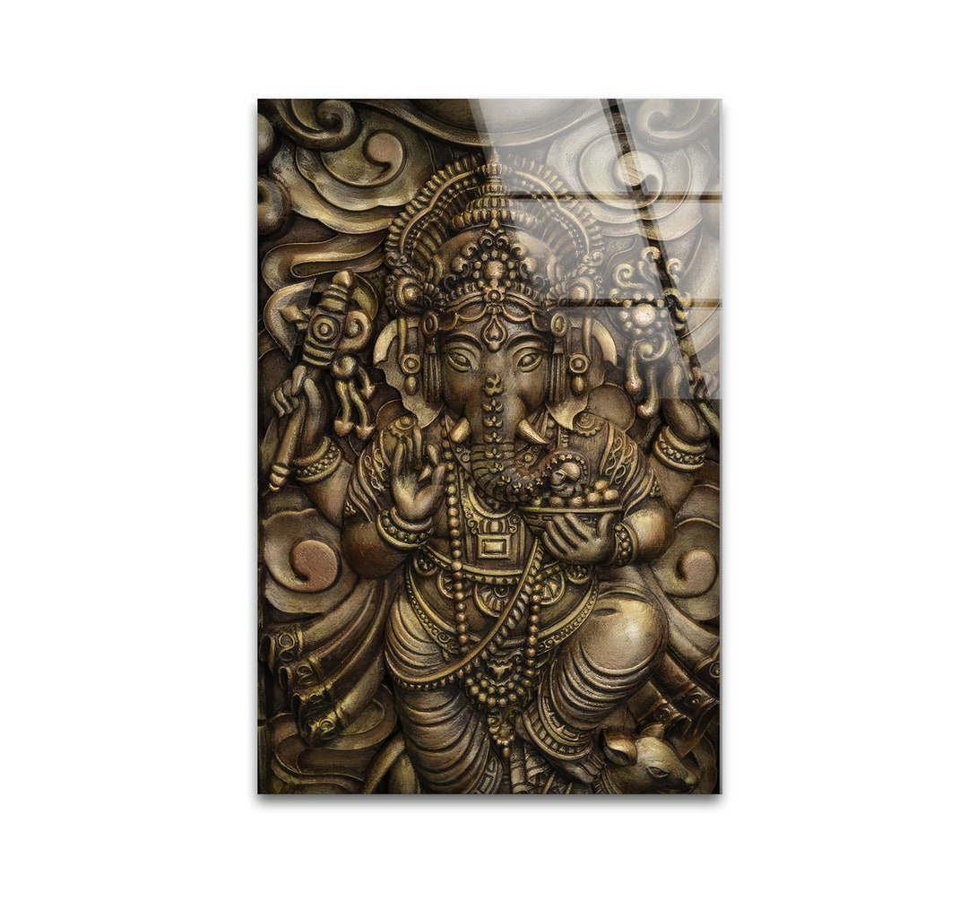 Hindu Lord Wall Decortempered Glass Wall Artganesha Wall Decorhindu