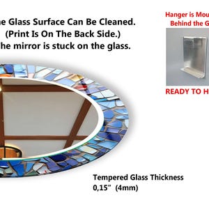 the glass surface can be cleaned print on the back side the mirror is stuck on