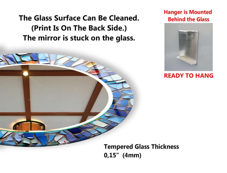 the glass surface can be cleaned print on the back side the mirror is stuck on