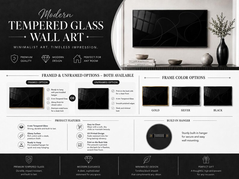 a black and white website design for a wall art gallery