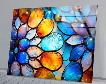 Handmade Tempered Glass Wall Art: Stained Glass Mosaic Decor
