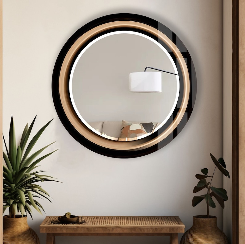 Tempered Glass Mirror Gift-Round Wall Mirror for Bathroom-Circle Mirror Wall Decor for Bedroom-Circle Bathroom Mirror for Vanities zdjęcie 1