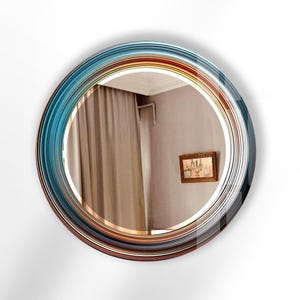Gehärteter Glas Runder Wandspiegel: Moderner Kreis Badezimmer Spiegel Dekor Bild 3