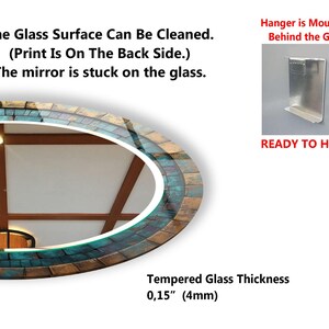 the glass surface can be cleaned print on the back side the mirror is stuck on