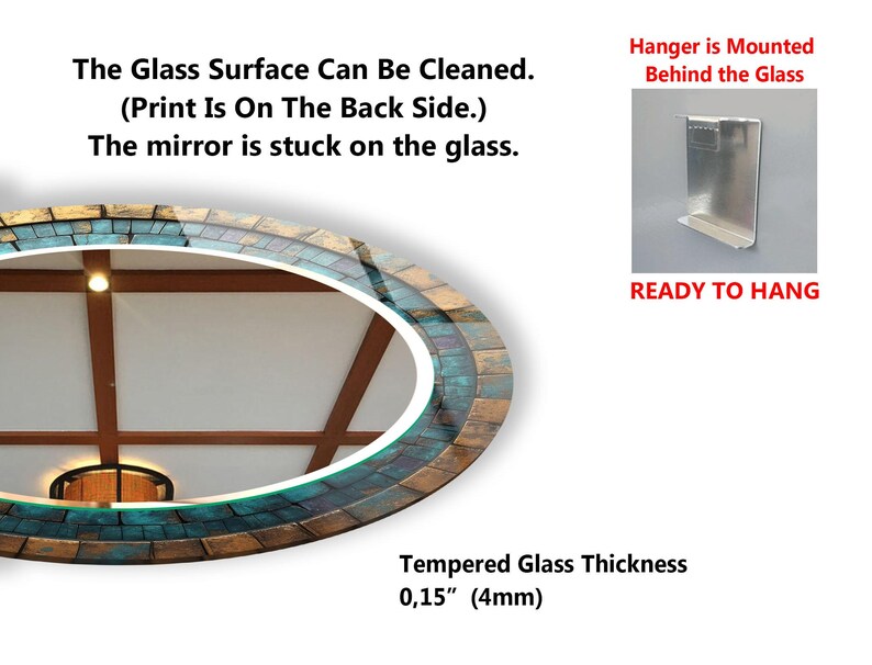 the glass surface can be cleaned print on the back side the mirror is stuck on