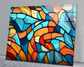 Arte mural de vidrio templado hecho a mano: decoración moderna con vidrieras