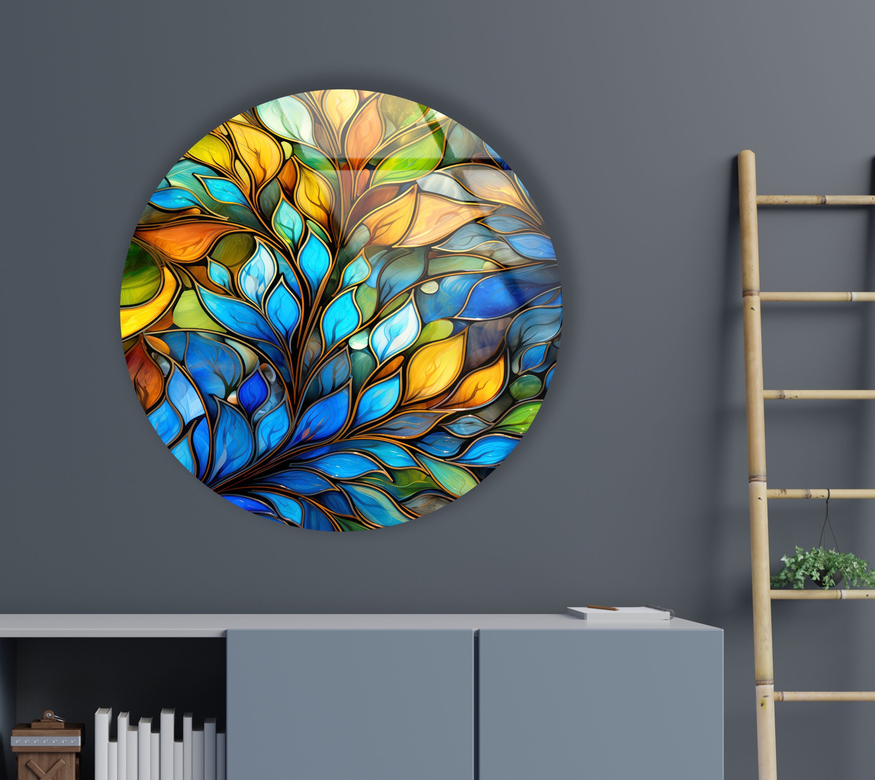 Tempered Glass Wall Art-round Wall Art Gift-tempered Glass Art-glass ...