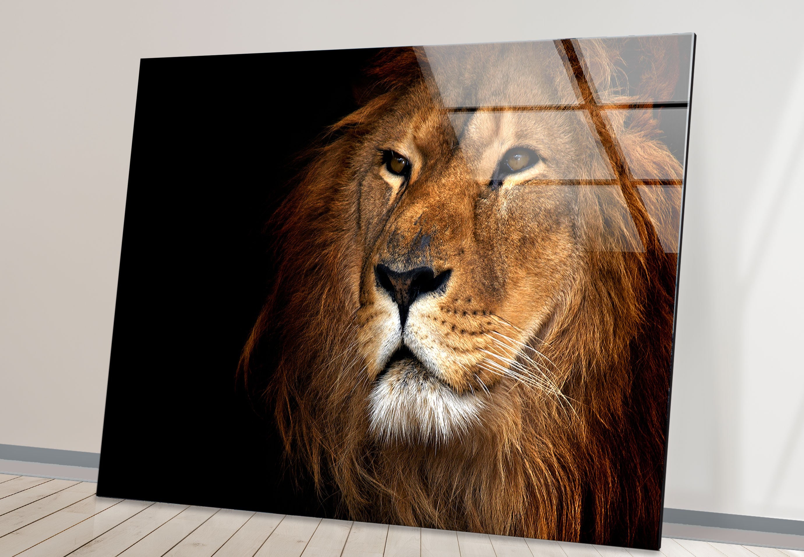 Lion Photo Glass Wall Art: Tempered Glass Animal Decor - Etsy
