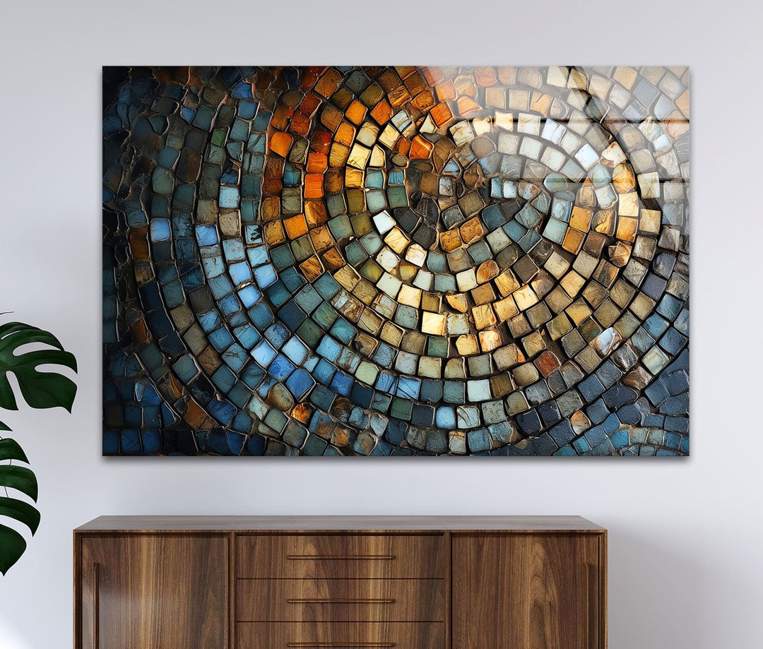 Handmade Tempered Glass Mosaic Wall Art: Stained Glass Decor - Etsy