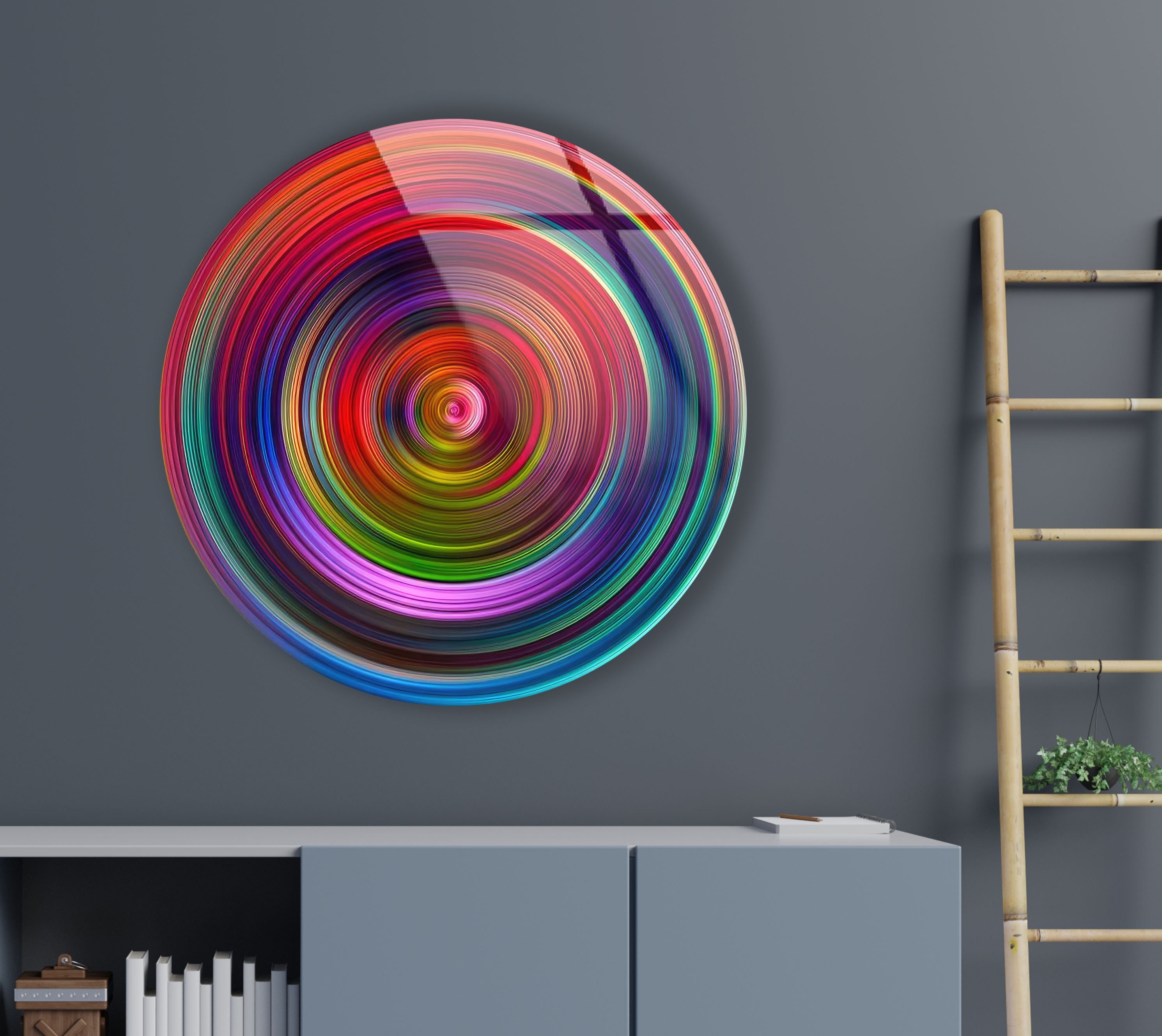 Tempered Glass Wall Artred Round Wall Art Giftcircle Wall Artglass