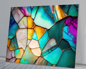 Arte mural de vidrio templado hecho a mano: decoración de mosaicos teñidos