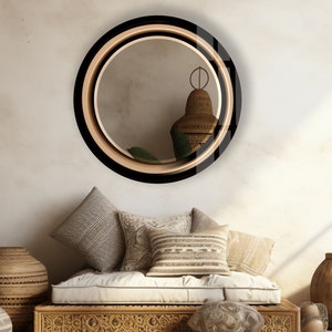 Tempered Glass Mirror Gift-Round Wall Mirror for Bathroom-Circle Mirror Wall Decor for Bedroom-Circle Bathroom Mirror for Vanities zdjęcie 5