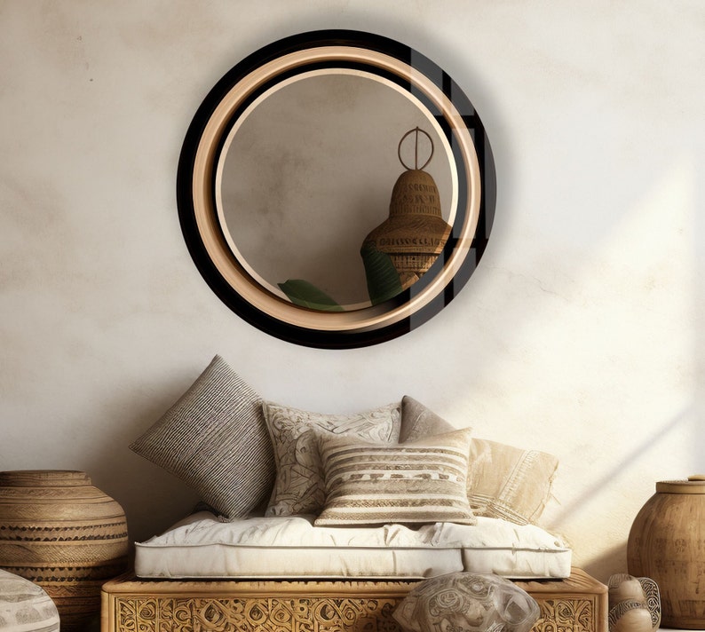 Tempered Glass Mirror Gift-Round Wall Mirror for Bathroom-Circle Mirror Wall Decor for Bedroom-Circle Bathroom Mirror for Vanities zdjęcie 5