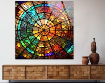 Handmade Tempered Glass Wall Art: Colorful Stained Glass Decor