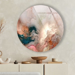 Tempered Glass Wall Art-Abstract Round Wall Art Gift-Abstract Wall Art-Tempered Glass Art-Glass Wall Decor-Glass Printing-Round Wall Decor