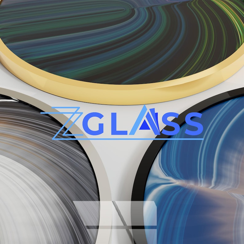 Contemporary rustic glass wall art with blue wood pattern