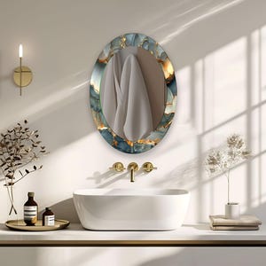 Tempered Glass Mirror Gift, Round Wall Mirror for Bathroom, Circle Mirror Wall Decor for Bedroom, Circle Bathroom Mirror for Vanities