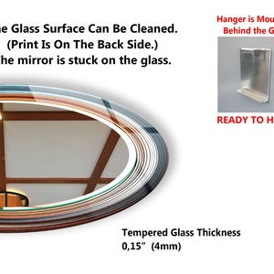 the glass surface can be cleaned print on the back side the mirror is stuck on