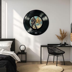 Custom Rock Star Portrait: Vintage Vinyl Record Glass Art