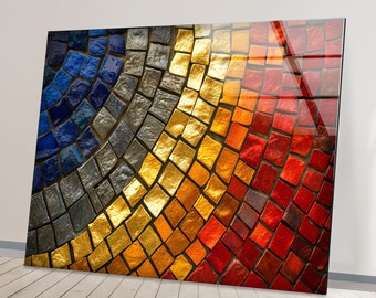 Mosaico de vidrio templado para pared: Decoración de pared con efecto vitral