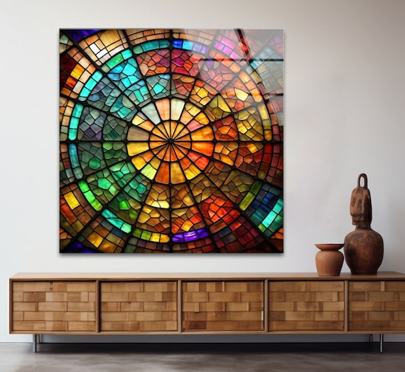 Stained Glass Window Art Nouveau - W-479 - Etsy