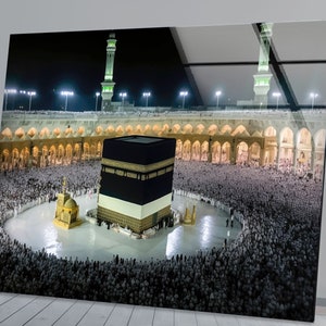 Tempered Glass Art,Glass Printing, Kaaba View Wall Art,Glass Wall Decor,Home Decor,Wall Hangings,City of Mecca Wall Art,Islamic Wall Decor