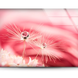 Handmade Dandelion Tempered Glass Wall Art: Modern Home Decor