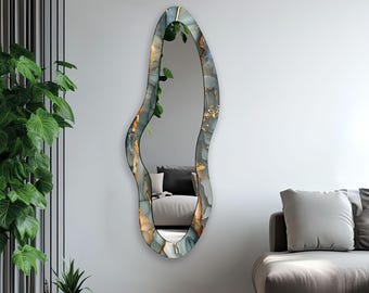 Espelho ondulado sem moldura, espelho de parede moderno, decoração abstrata para casa