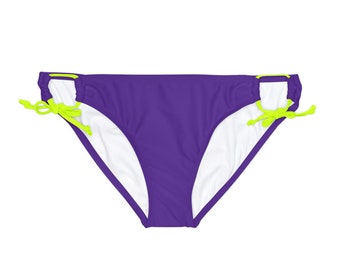 Bas de bikini violet à passants noués sur les côtés 7 couleurs de bretelles