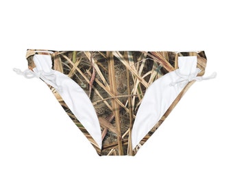 Bas de bikini camo à passants noués sur le côté Mossy Oak Shadow Grass Blades