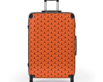 Jumpman Logo Pattern Design Suitcase - Orange & Black