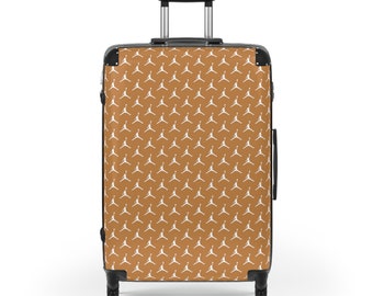 Jumpman Logo Pattern Design Suitcase - Light Brown & White