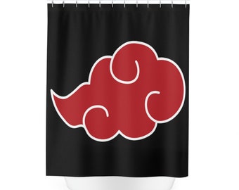 Naruto Akatsuki Red Cloud Polyester-Duschvorhang