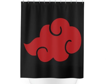 Naruto Akatsuki Rot Wolke Polyester Duschvorhang