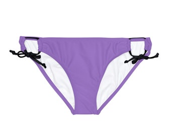 Bas de bikini violet clair à passants noués sur les côtés 7 couleurs de bretelles