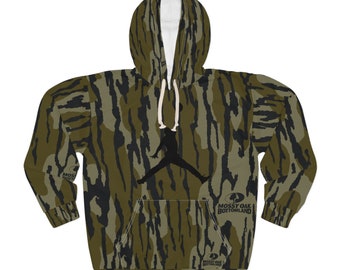 Jumpman Logo Mossy Oak Bottomland Original Camo Outdoors Unisex Pullover Hoodie