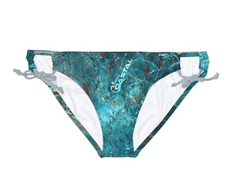 Mossy Oak Elements Coastal King Fisher Camo-bikinibroekje met strikband aan de zijkant