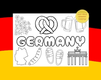 Germany Coloring Page | Instant Download  | Germany Travel Activity