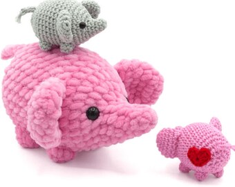 Crochet Keychain Elephant Amigurumi