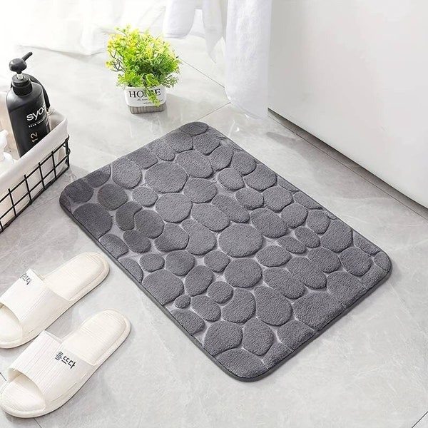 Super Water Absorbent Soft Memory Foam Bath Mat Non-Slip Bathroom Shower Rug