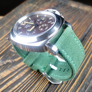 Canvas watch strap,Double rolled washed canvas watch strap,Light green color,for 20mm,22mm,24mm,26mm,28mm,custom size
