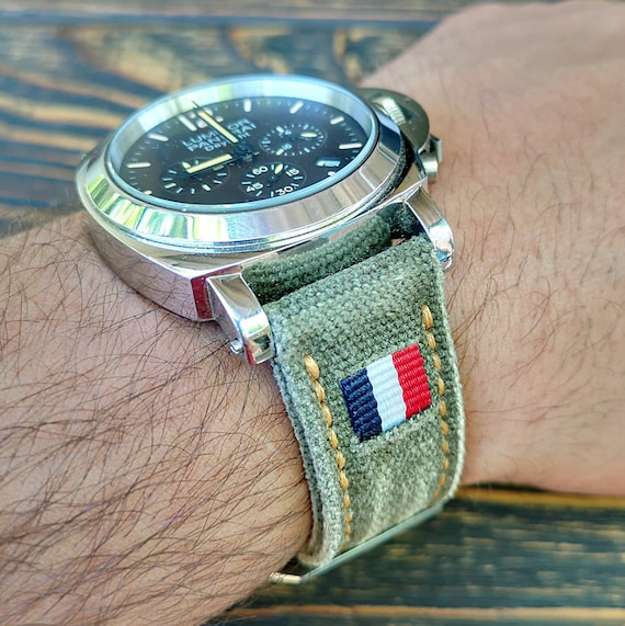 Canvas Watch Strap double Rolled Distressed Washed Canvas Watch Strap light Olive Color for 20mm 22mm 24mm 26mm 28mm custom Size Etsy