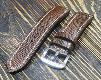 Handmade Brown Leather Watch Strap, Custom Size