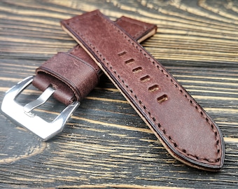 Leather watch strap,Pueblo leather watch band,Tabacco color,watch strap for ,22mm,24mm,26mm,28mm,custom size