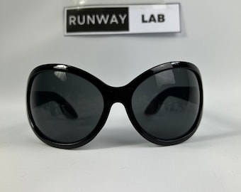 Oversized Bug Eye Sunglasses White & Black