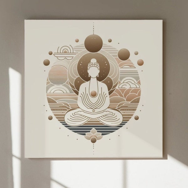Collection of printable canvases, Buddha, Zen-Art decoration. Collection of three prints to frame.
