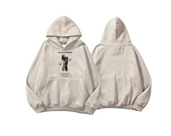 Oversized Dreamer Beige Hoodie - Hoodies for Men - Oversized Sweatshirt - Streetwear Graphic Hoodie - Hoodies for Women - Gift for Her