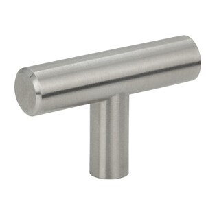 Relingknop van geborsteld zilverkleurig roestvrij staal: een stijlvol meubelaccessoire, perfect voor kasten en ladekasten.